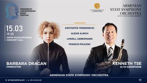 World premiere: Lowell Liebermann - Alto Saxophone Concerto | Kenneth Tse, Barbara Dragan, Armenian State Symphony Orchestra 